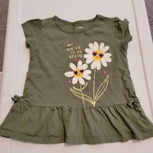 Carter's 2T My Sister is my Bestie Army Green T-Shirt